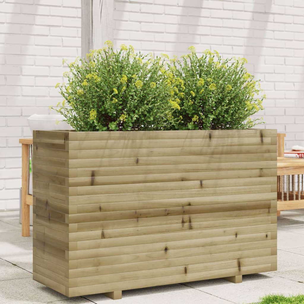 VidaXL Plantenbak 110x40x72,5 cm geïmpregneerd groenenhout