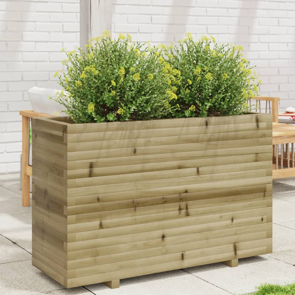 VidaXL Plantenbak 110x40x72,5 cm geïmpregneerd groenenhout