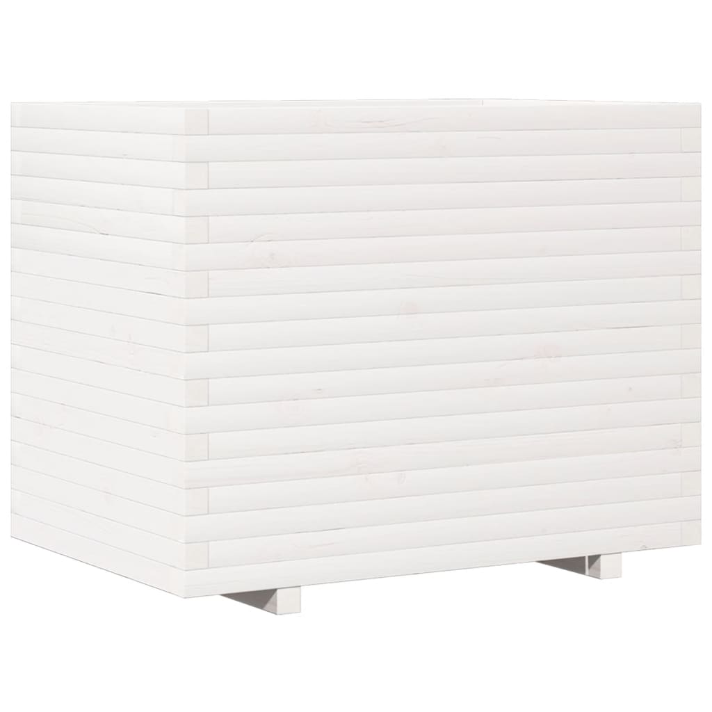 VidaXL Plantenbak 90x60x72,5 cm massief groenhout wit