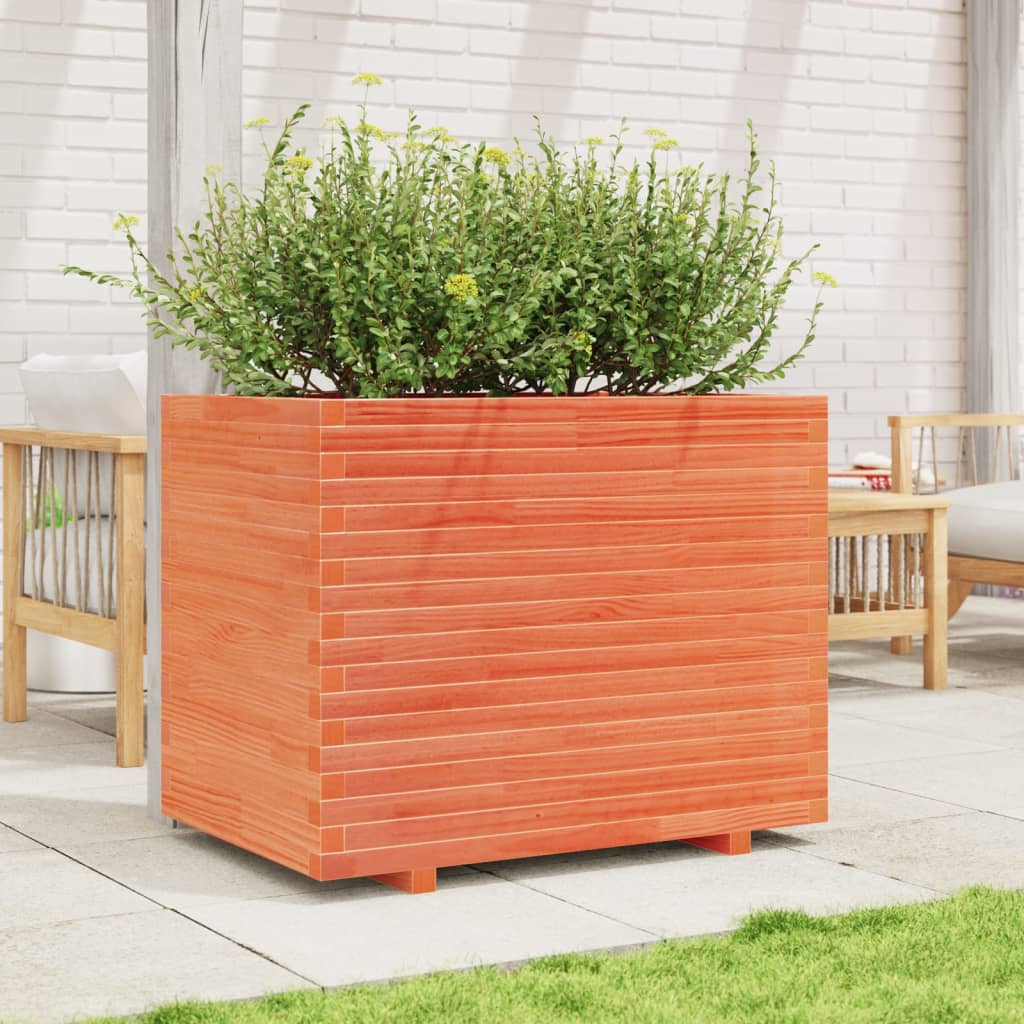 VidaXL Plantenbak 90x60x72,5 cm massief groenhout wasbruin