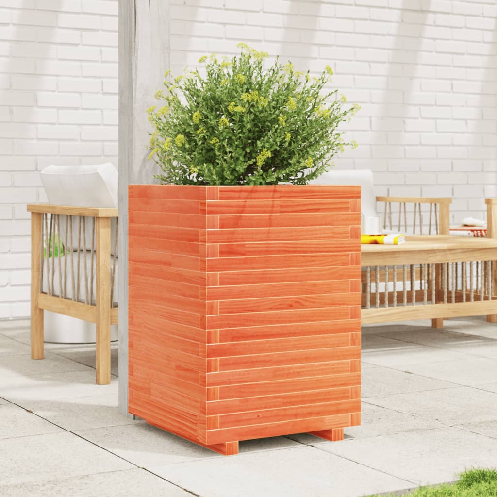 VidaXL Plantenbak 50x50x72 cm massief groenenhout wasbruin