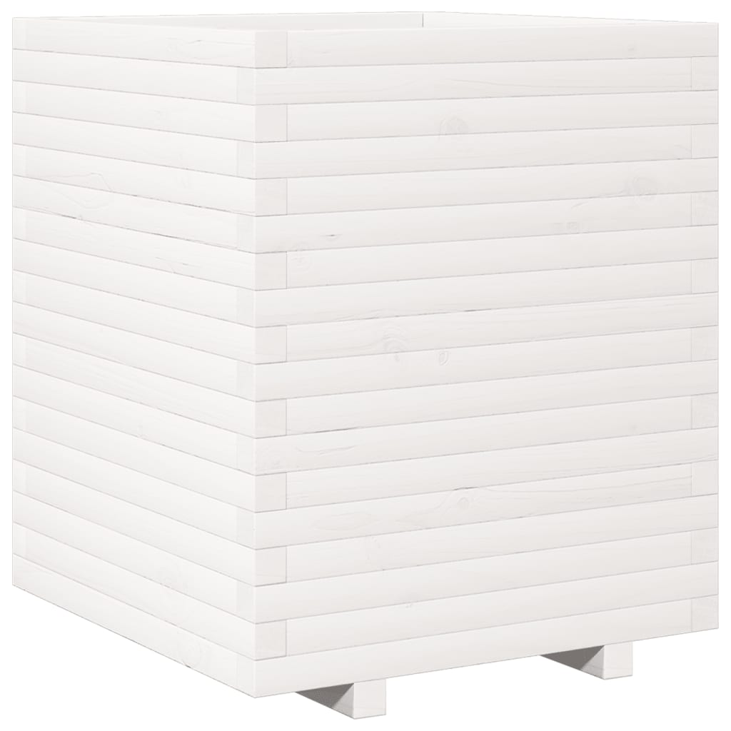 VidaXL Plantenbak 60x60x72 cm massief groenhout wit