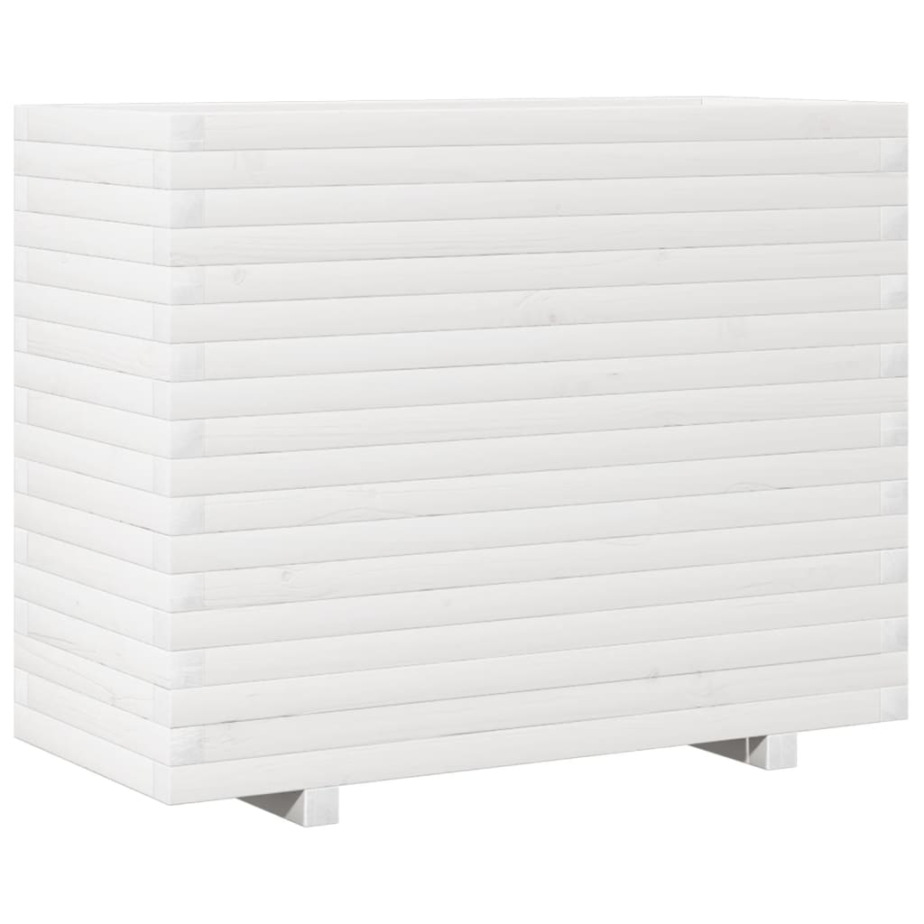VidaXL Plantenbak 90x40x72 cm massief groenhout wit