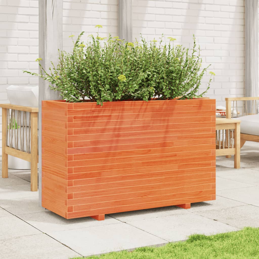 VidaXL Plantenbak 110x40x72 cm massief groenenhout wasbruin