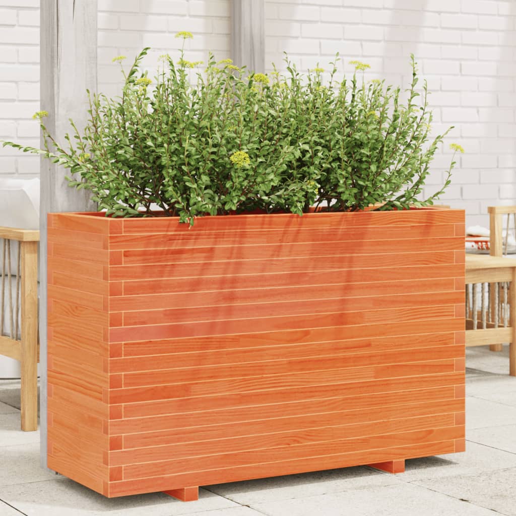 VidaXL Plantenbak 110x40x72 cm massief groenenhout wasbruin