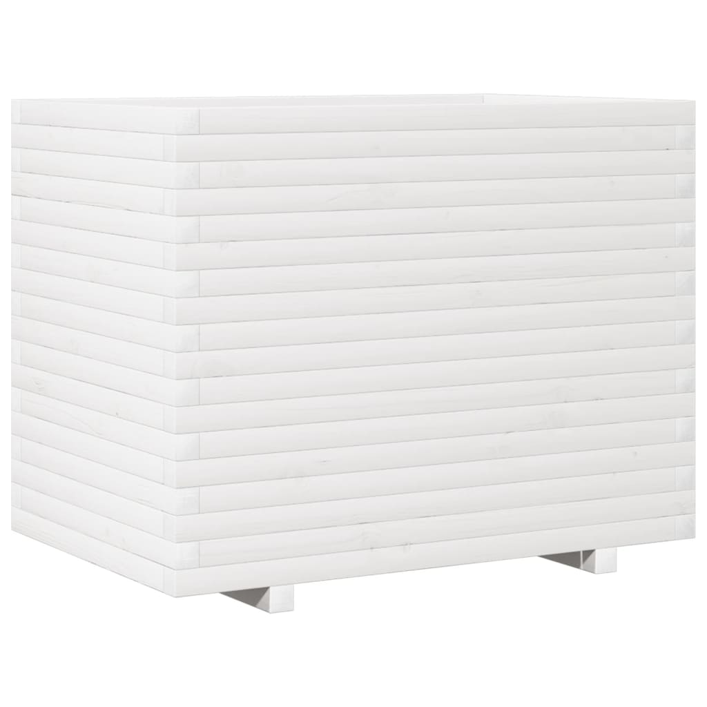 VidaXL Plantenbak 90x60x72 cm massief groenhout wit