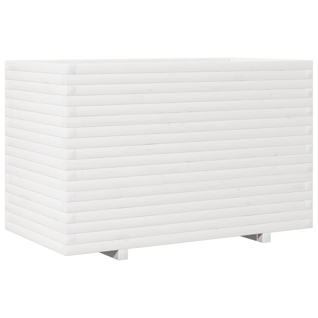 VidaXL Plantenbak 110x60x72 cm massief groenhout wit
