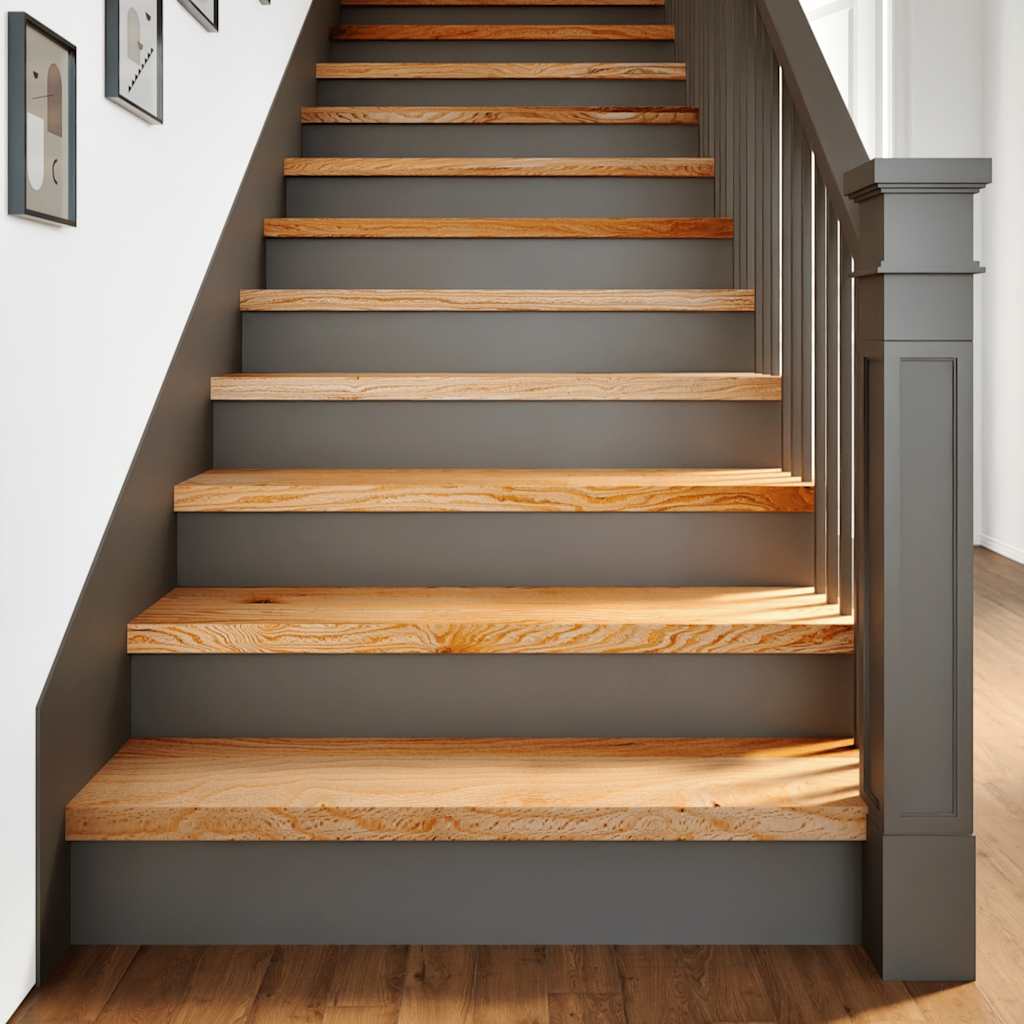 Vidaxl traptreden 4 st 100x25x2 cm massief eikenhout lichtbruin