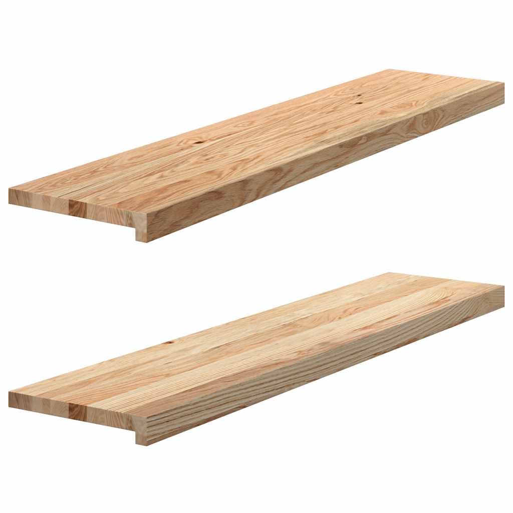 Vidaxl traptreden 2 st 110x25x2 cm onbehandeld massief eikenhout