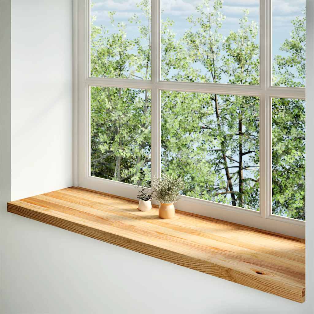 Vidaxl vensterbanken 2 st 140x40x2 cm massief eikenhout lichtbruin