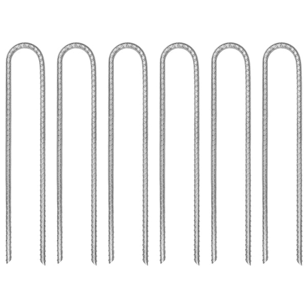 Vidaxl tentharingen 6 st u-vormig ø8,5 mm 30 cm gegalvaniseerd staal
