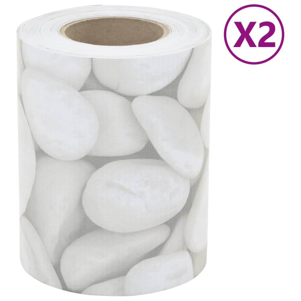 VidaXL Tuinscherm 2 st marmergrindpatroon 35x0,19m PVC grijs