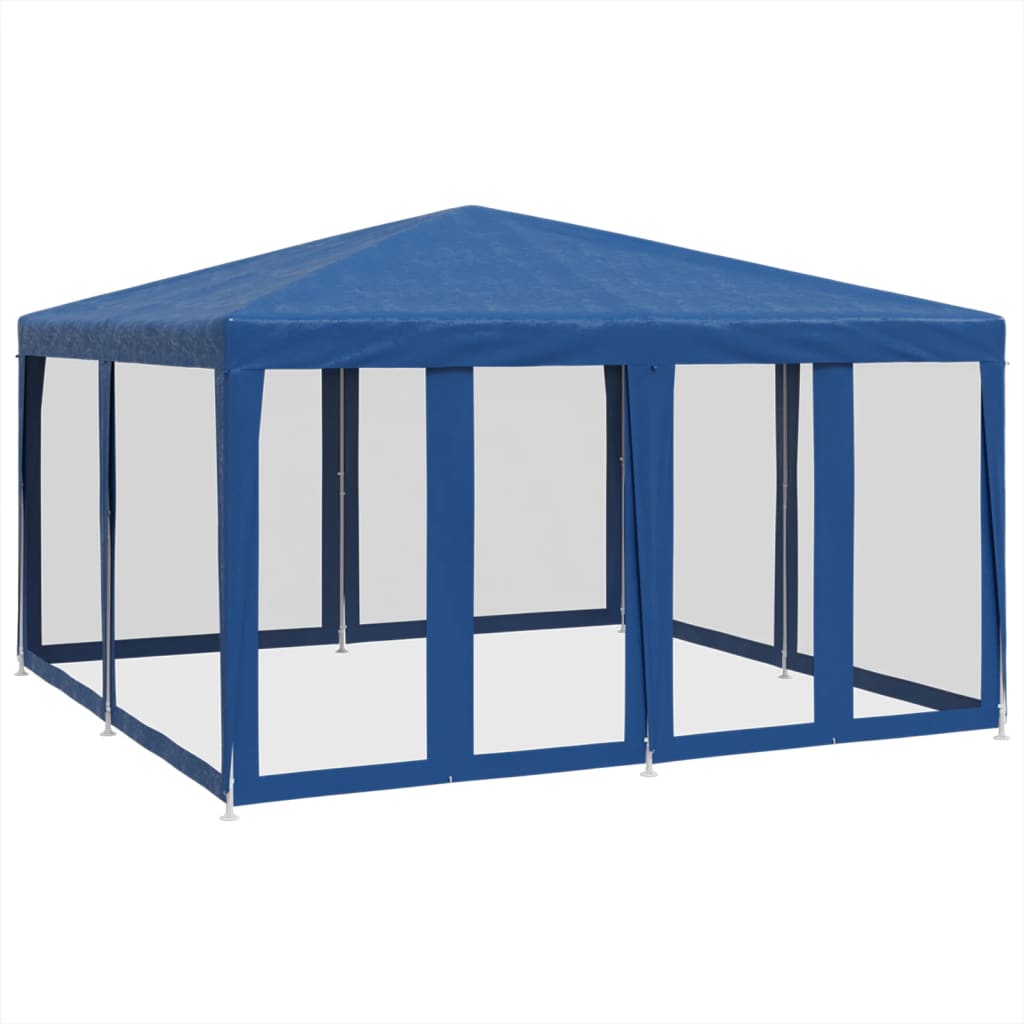 Vidaxl partytent met 8 mesh zijwanden 4x4m hdpe blauw