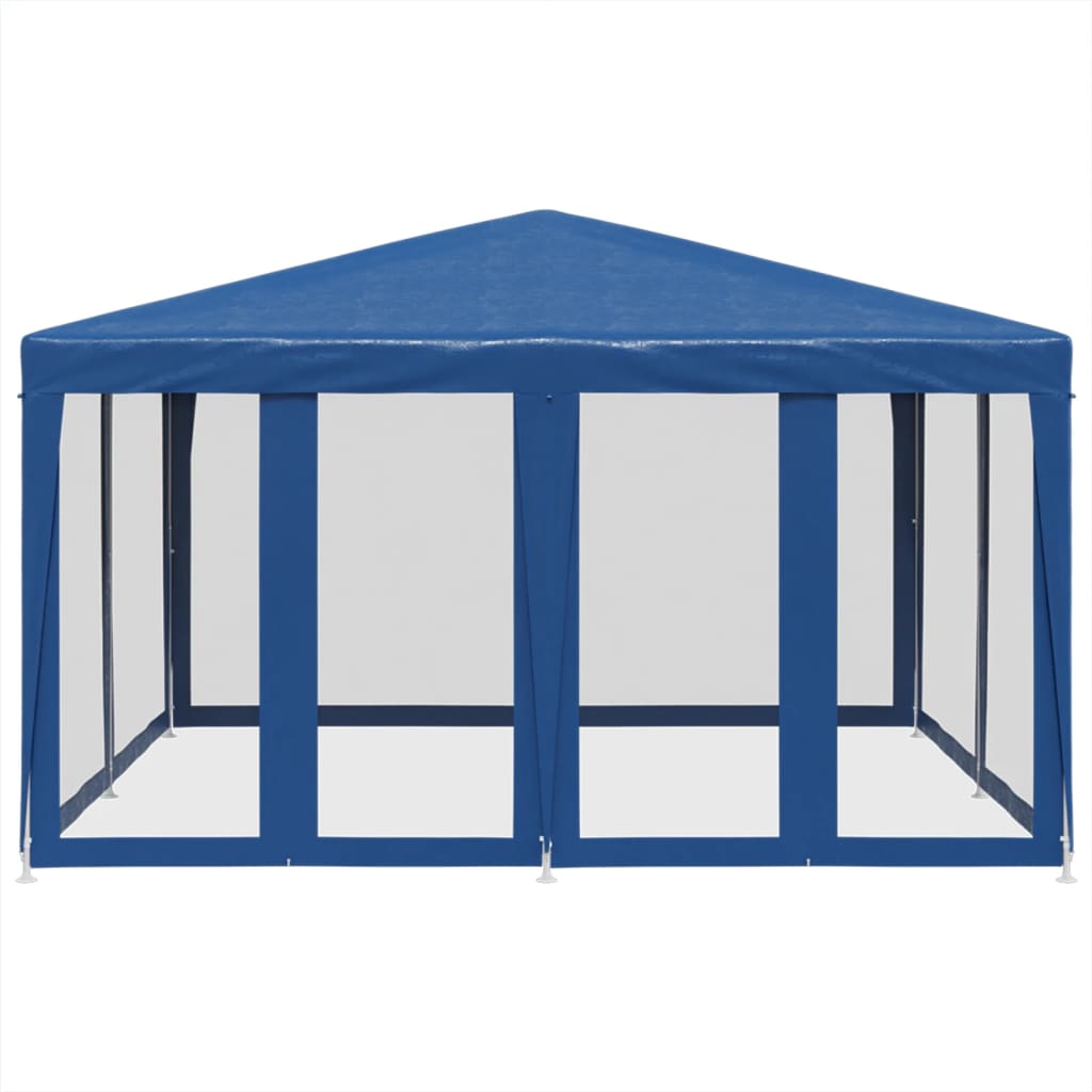Vidaxl partytent met 8 mesh zijwanden 4x4m hdpe blauw