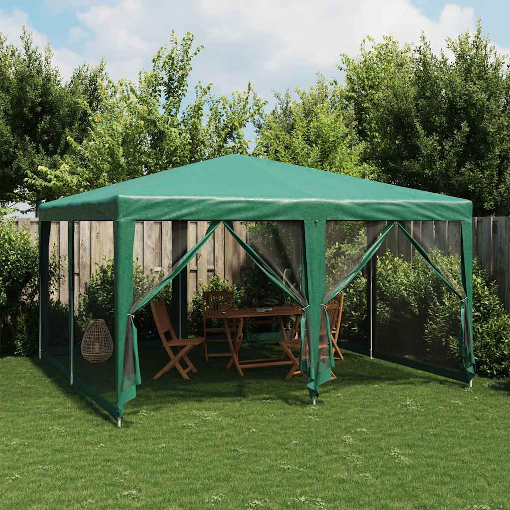 Vidaxl partytent met 8 mesh zijwanden 4x4m hdpe groen