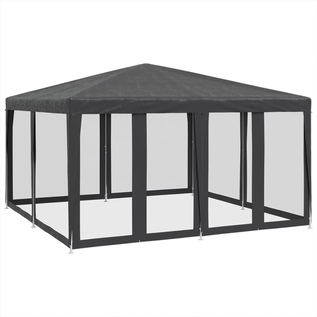 Vidaxl partytent met 8 mesh zijwanden 4x4m hdpe antracietkleurig