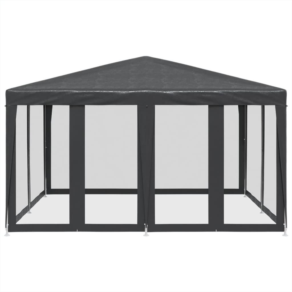 Vidaxl partytent met 8 mesh zijwanden 4x4m hdpe antracietkleurig