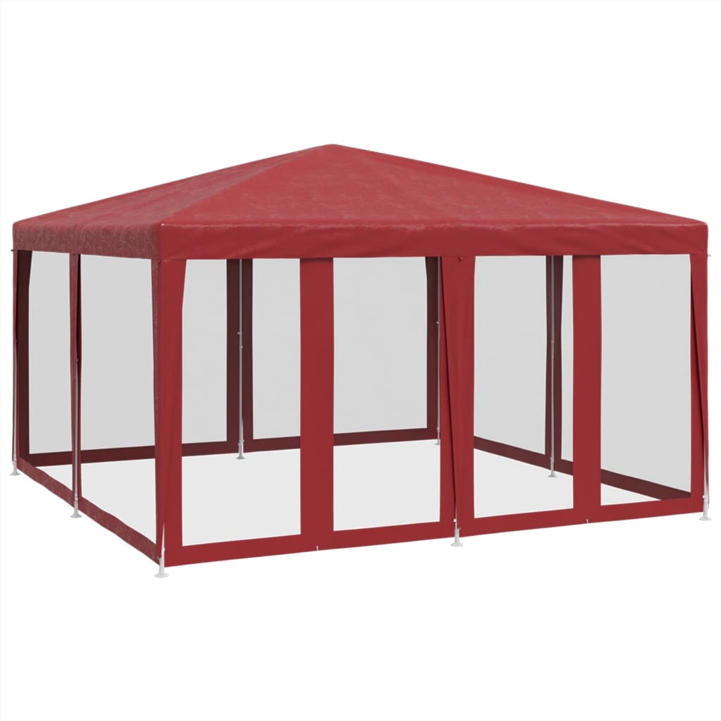 Vidaxl partytent met 8 mesh zijwanden 4x4m hdpe rood