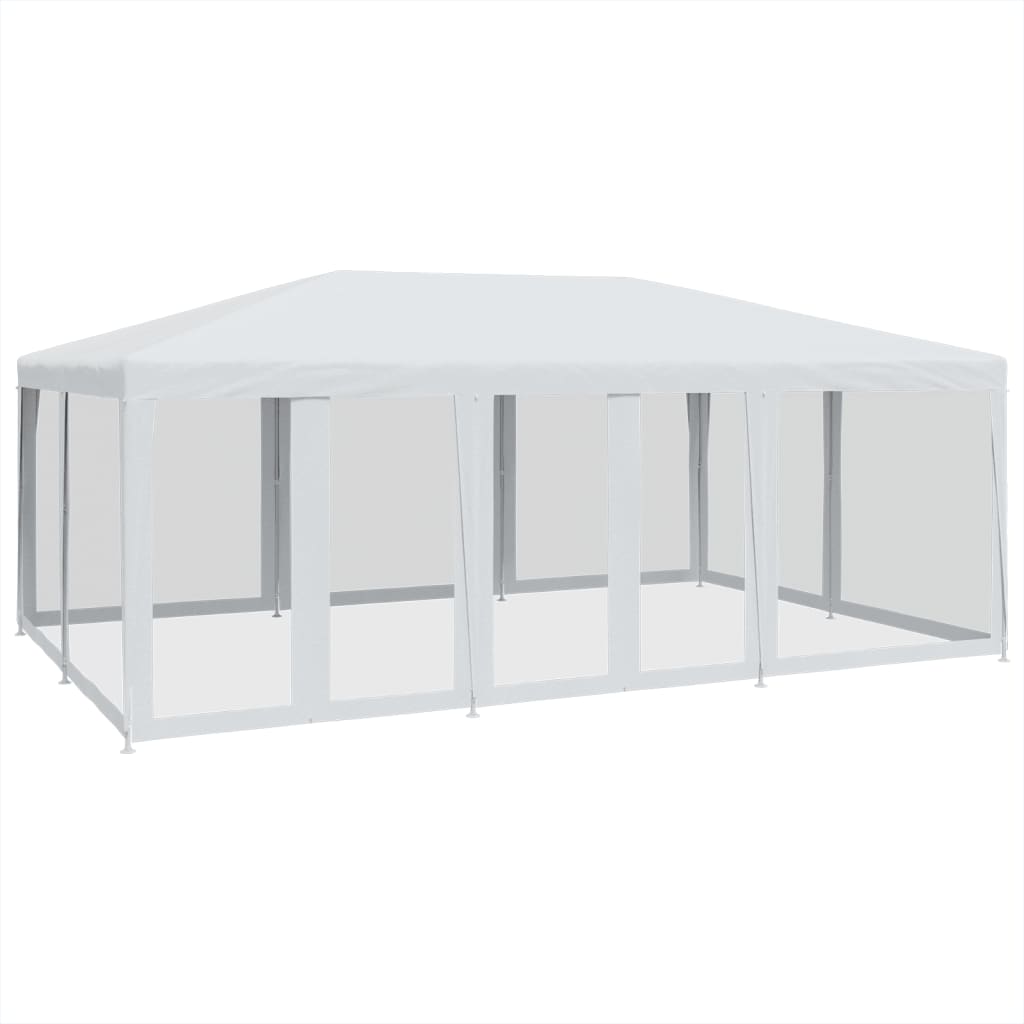 Vidaxl partytent met 10 mesh zijwanden 6x4m hdpe wit