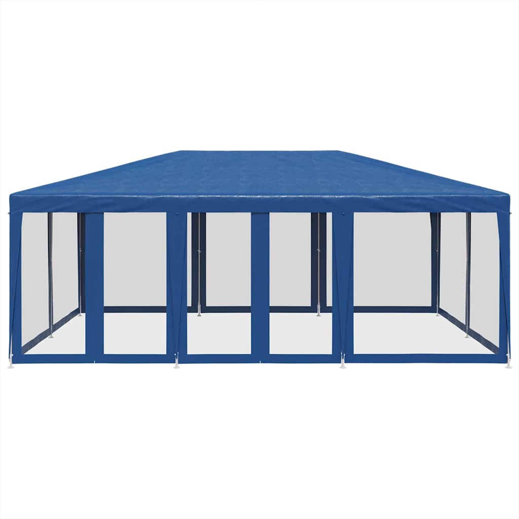 Vidaxl partytent blauw met 10 mesh zijwanden 6x4m hdpe