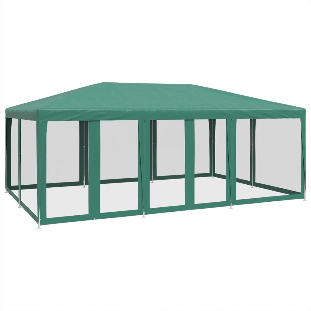 Vidaxl partytent met 10 mesh zijwanden 6x4m hdpe groen