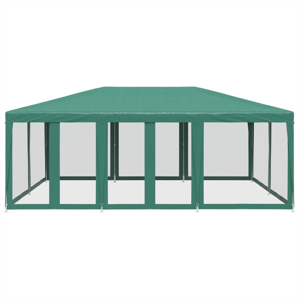Vidaxl partytent met 10 mesh zijwanden 6x4m hdpe groen