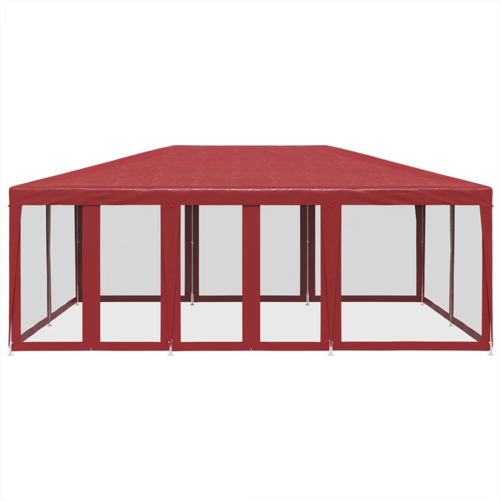 Vidaxl partytent met 10 mesh zijwanden 6x4m hdpe rood