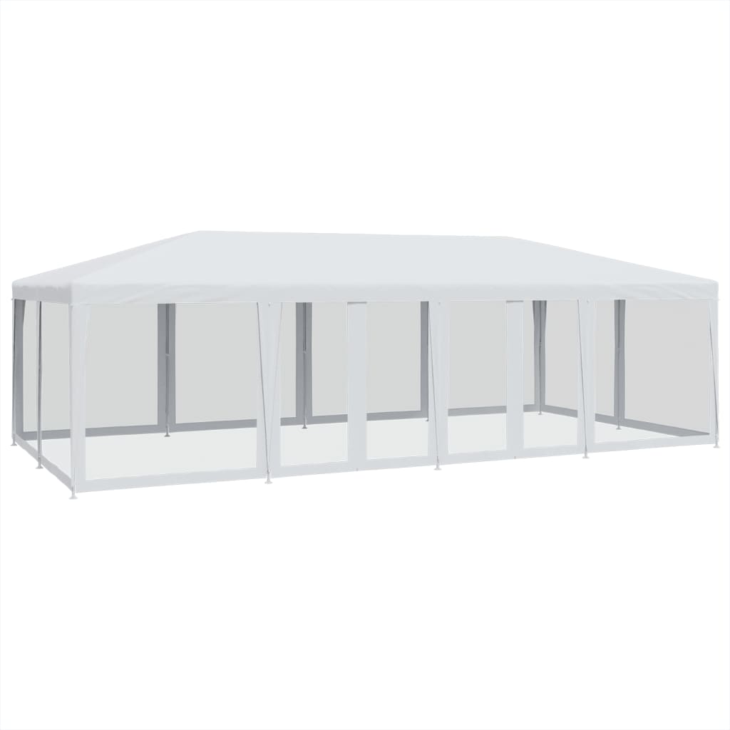 Vidaxl partytent met 12 mesh zijwanden 8x4m hdpe wit