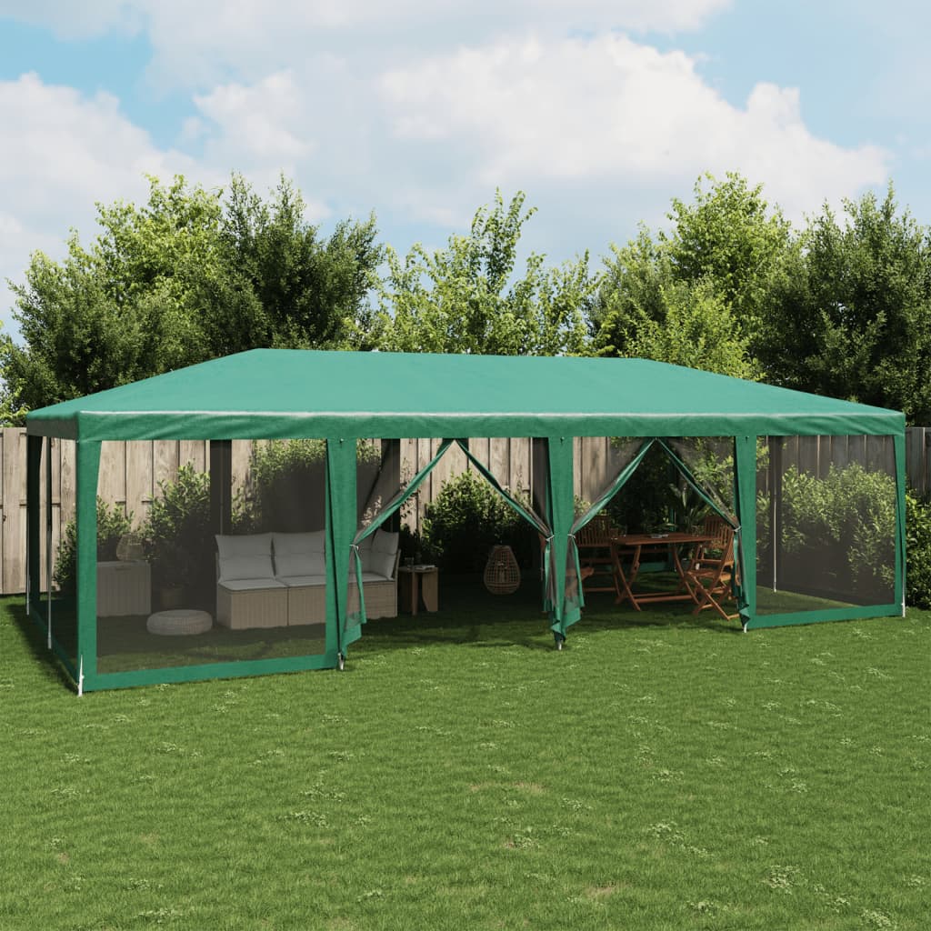 Vidaxl partytent met 12 gaas zijwanden 8x4m hdpe groen