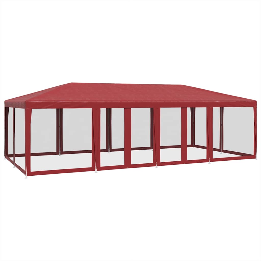 Vidaxl partytent met 12 mesh zijwanden 8x4m hdpe rood