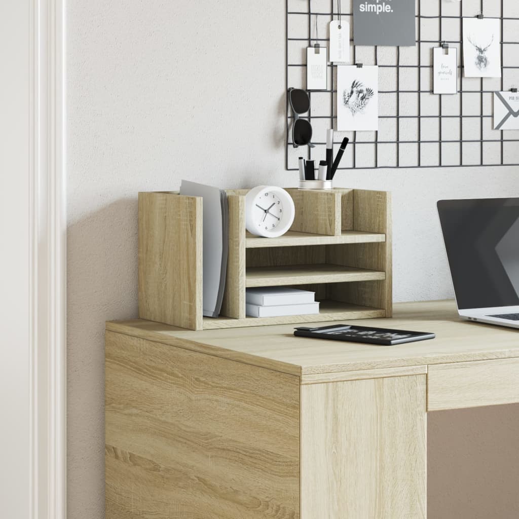 Vidaxl bureau-organizer 44,5x24x25 cm bewerkt hout sonoma eikenkleurig