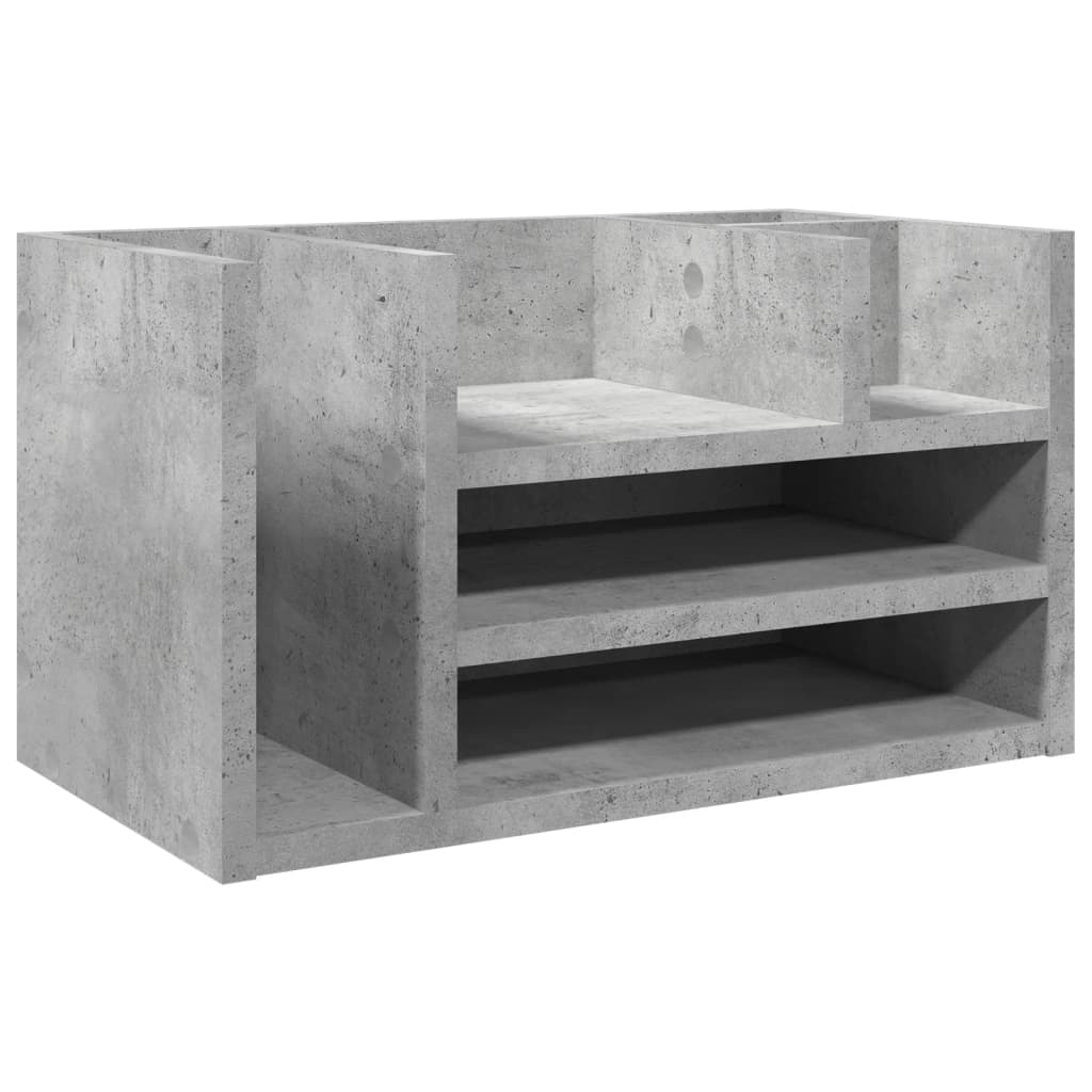 Vidaxl bureau-organizer 44,5x24x25 cm bewerkt hout betongrijs