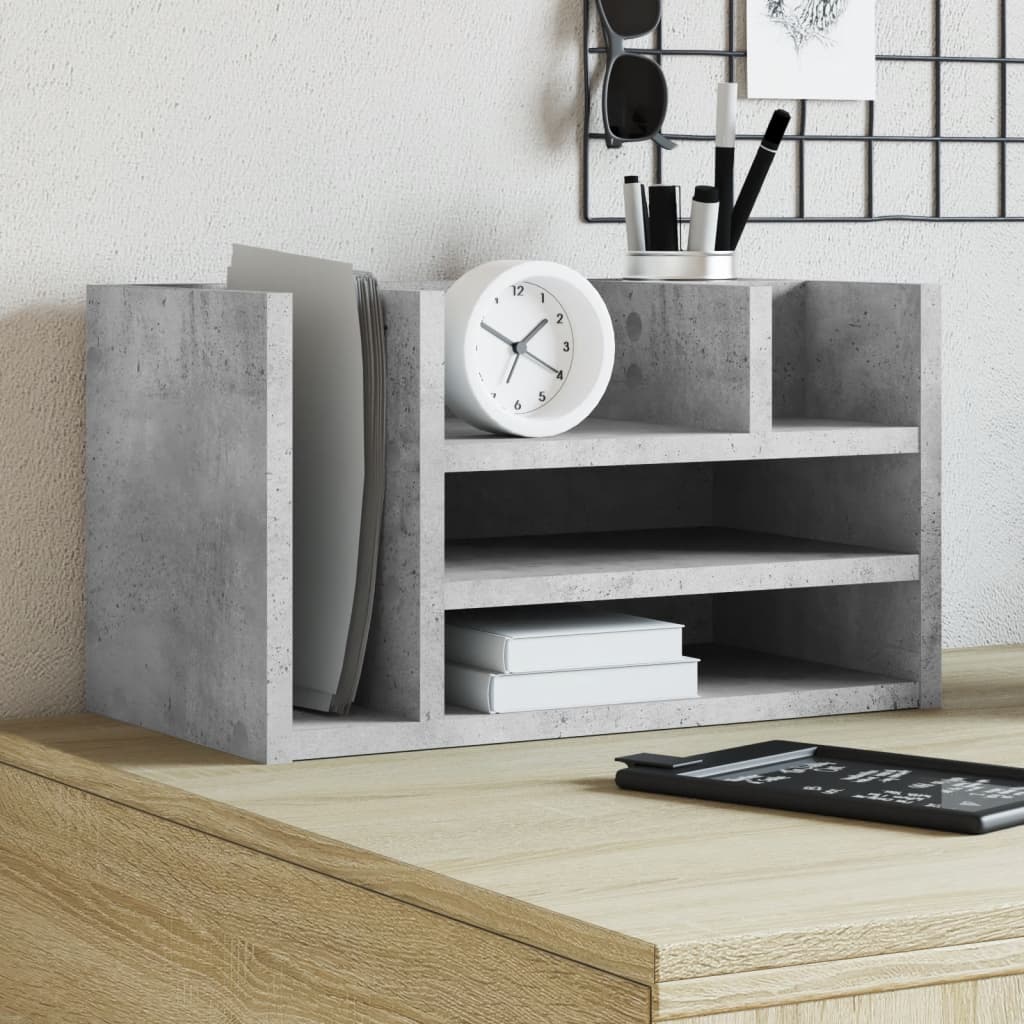 Vidaxl bureau-organizer 44,5x24x25 cm bewerkt hout betongrijs