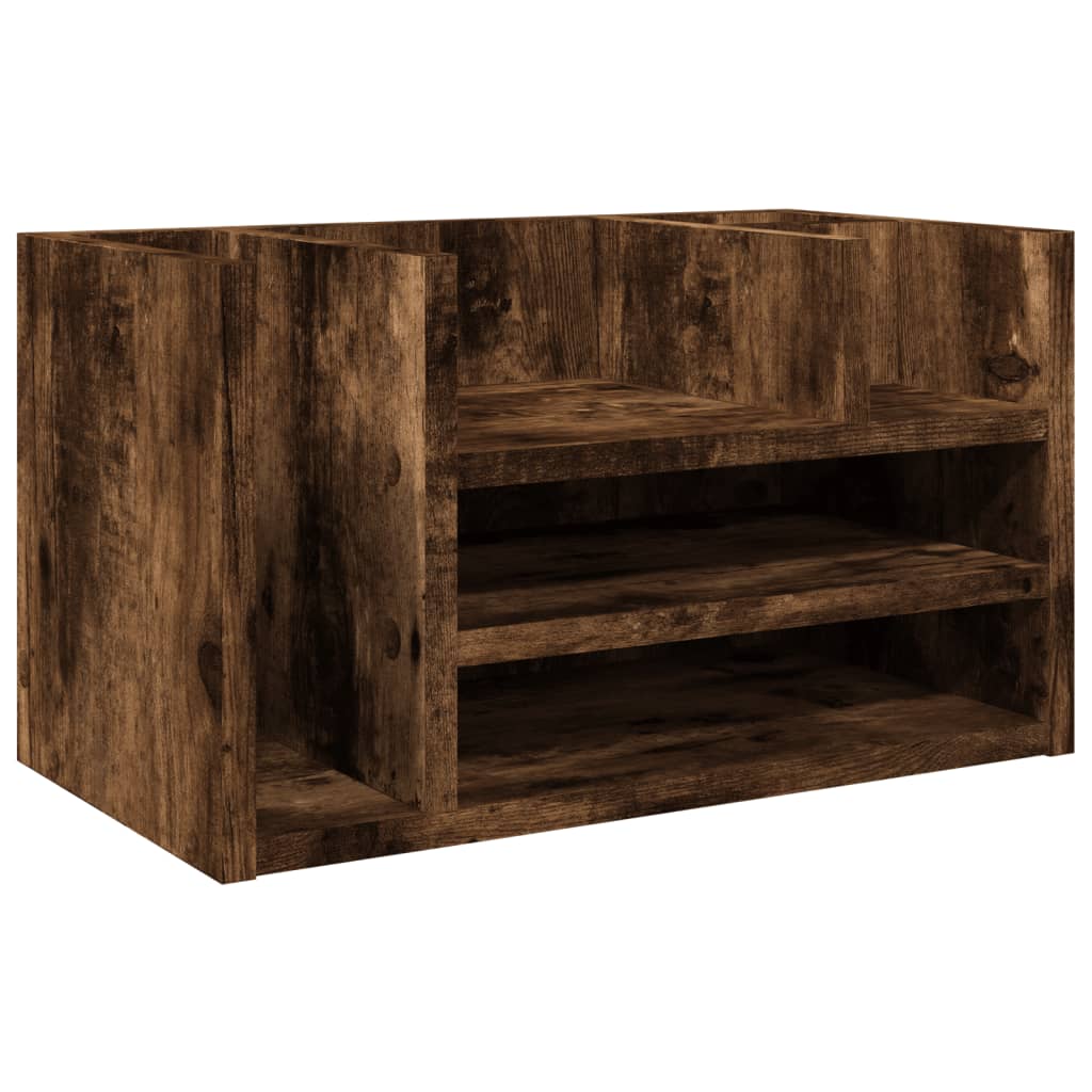 Vidaxl bureau-organizer 44,5x24x25 cm bewerkt hout gerookt eikenkleur