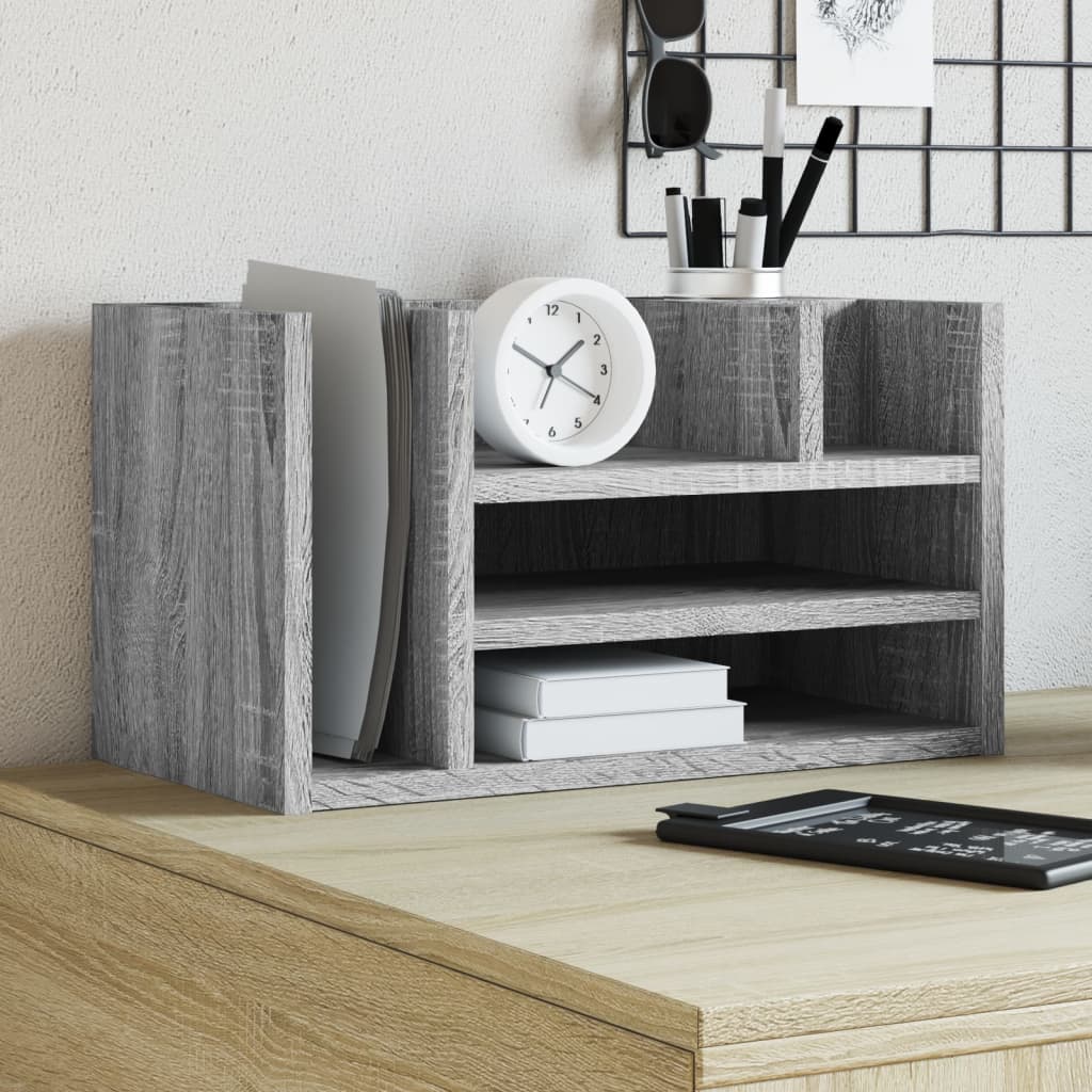 Vidaxl bureau-organizer 44,5x24x25 cm bewerkt hout grijs sonoma eiken