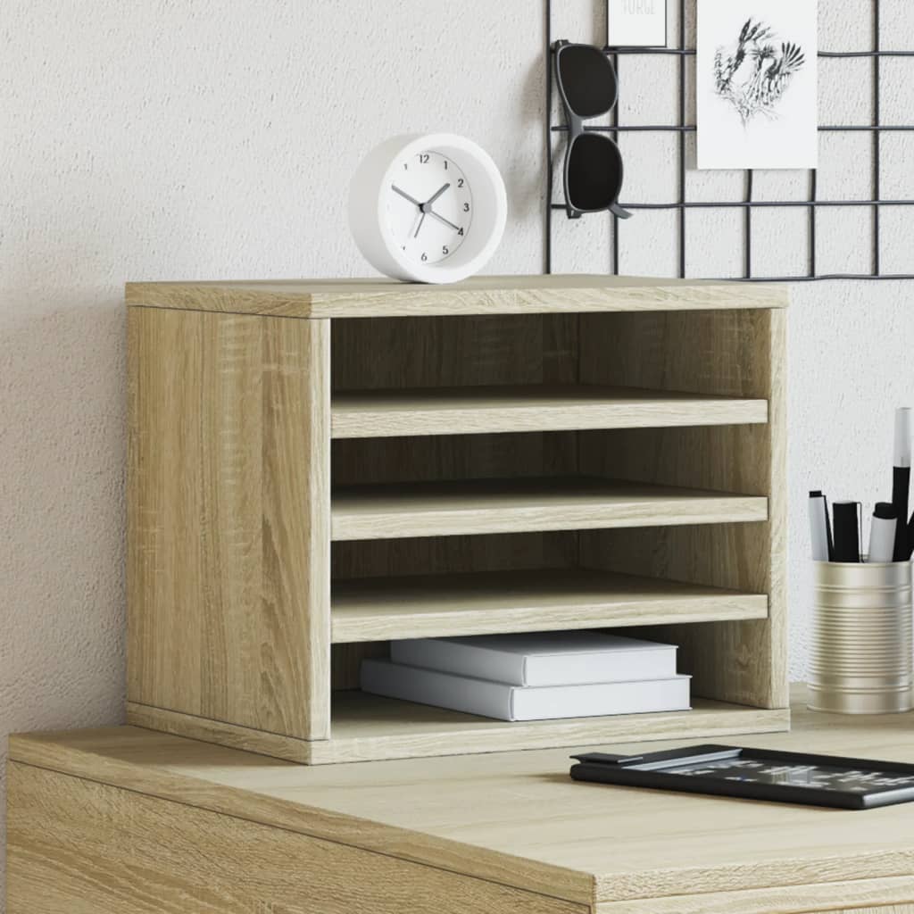 Vidaxl bureau-organizer 36x26x29,5 cm bewerkt hout sonoma eikenkleurig