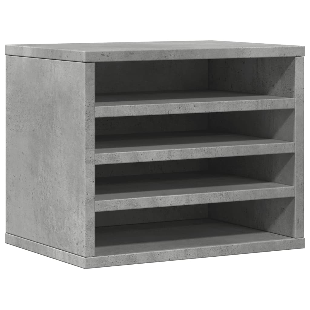 Vidaxl bureau-organizer 36x26x29,5 cm bewerkt hout betongrijs