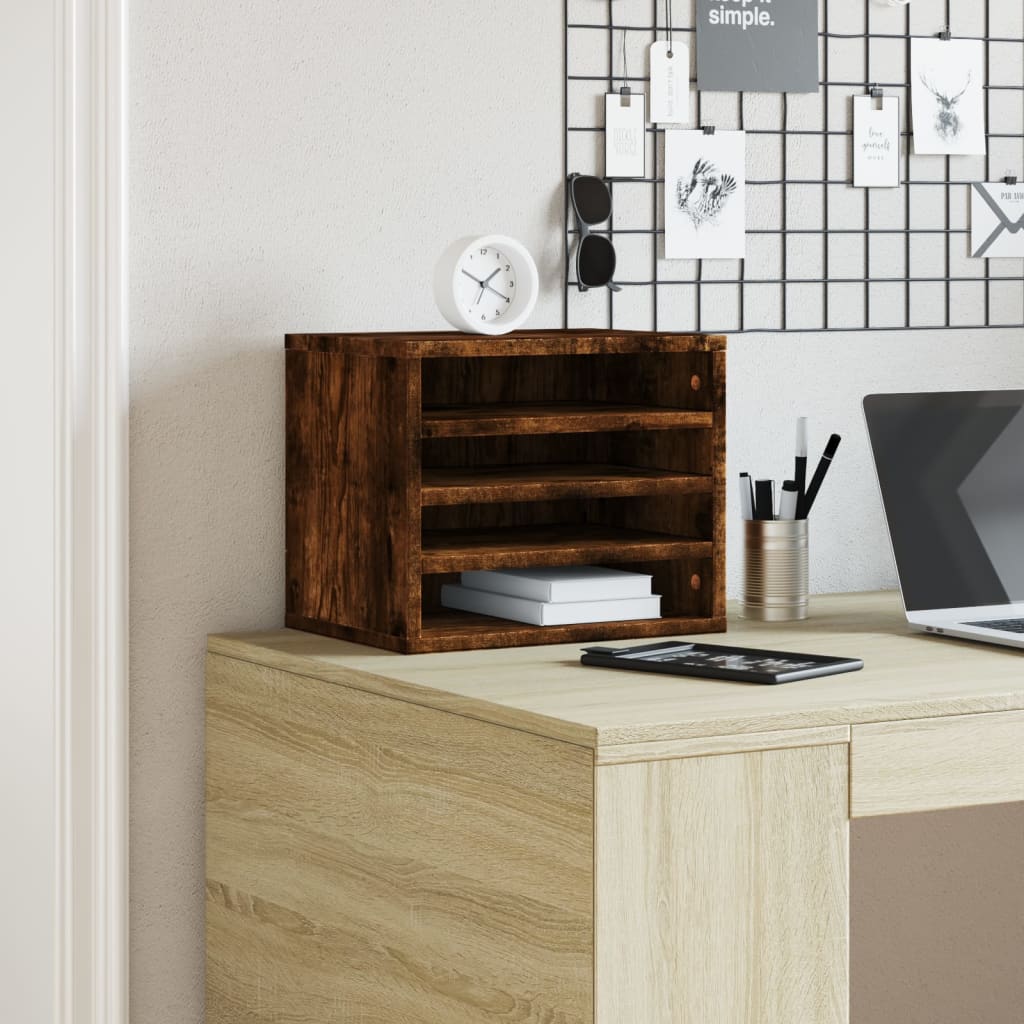 Vidaxl bureau-organizer 36x26x29,5 cm bewerkt hout gerookt eikenkleur