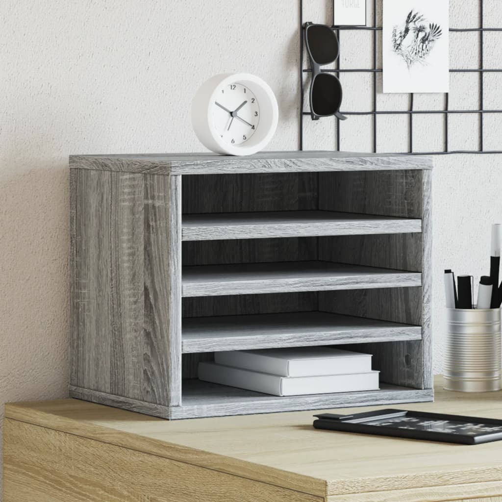 Vidaxl bureau-organizer 36x26x29,5 cm bewerkt hout grijs sonoma eiken