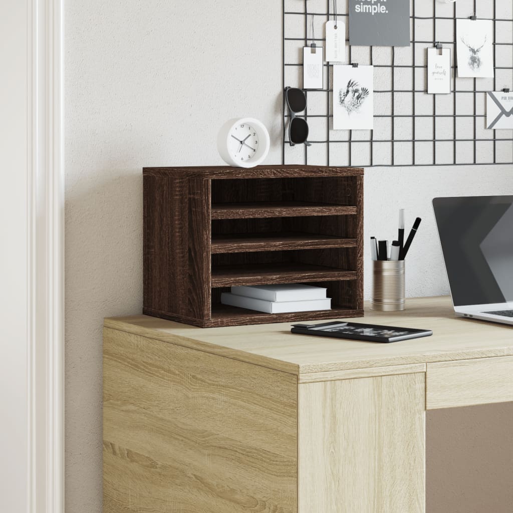 Vidaxl bureau-organizer 36x26x29,5 cm bewerkt hout bruin eikenkleurig