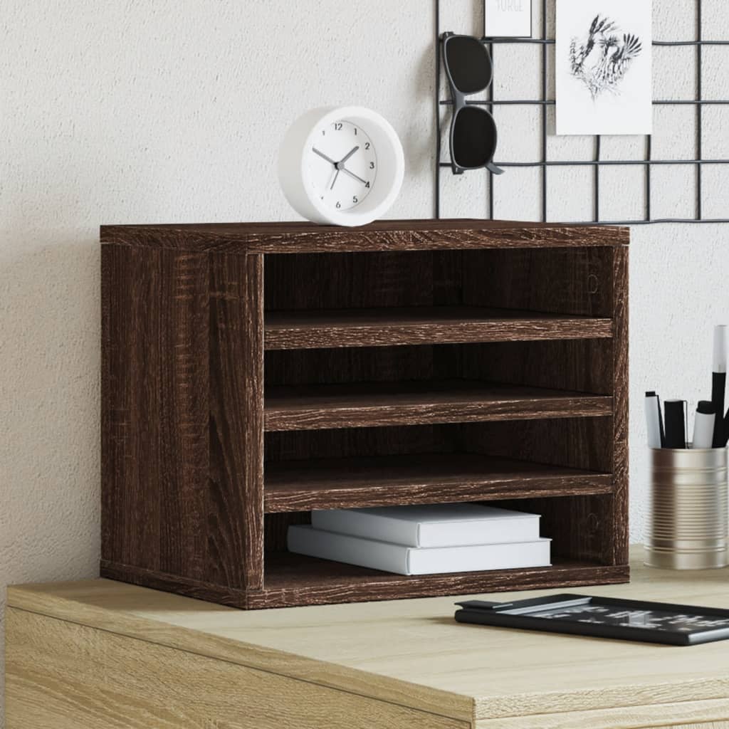 Vidaxl bureau-organizer 36x26x29,5 cm bewerkt hout bruin eikenkleurig