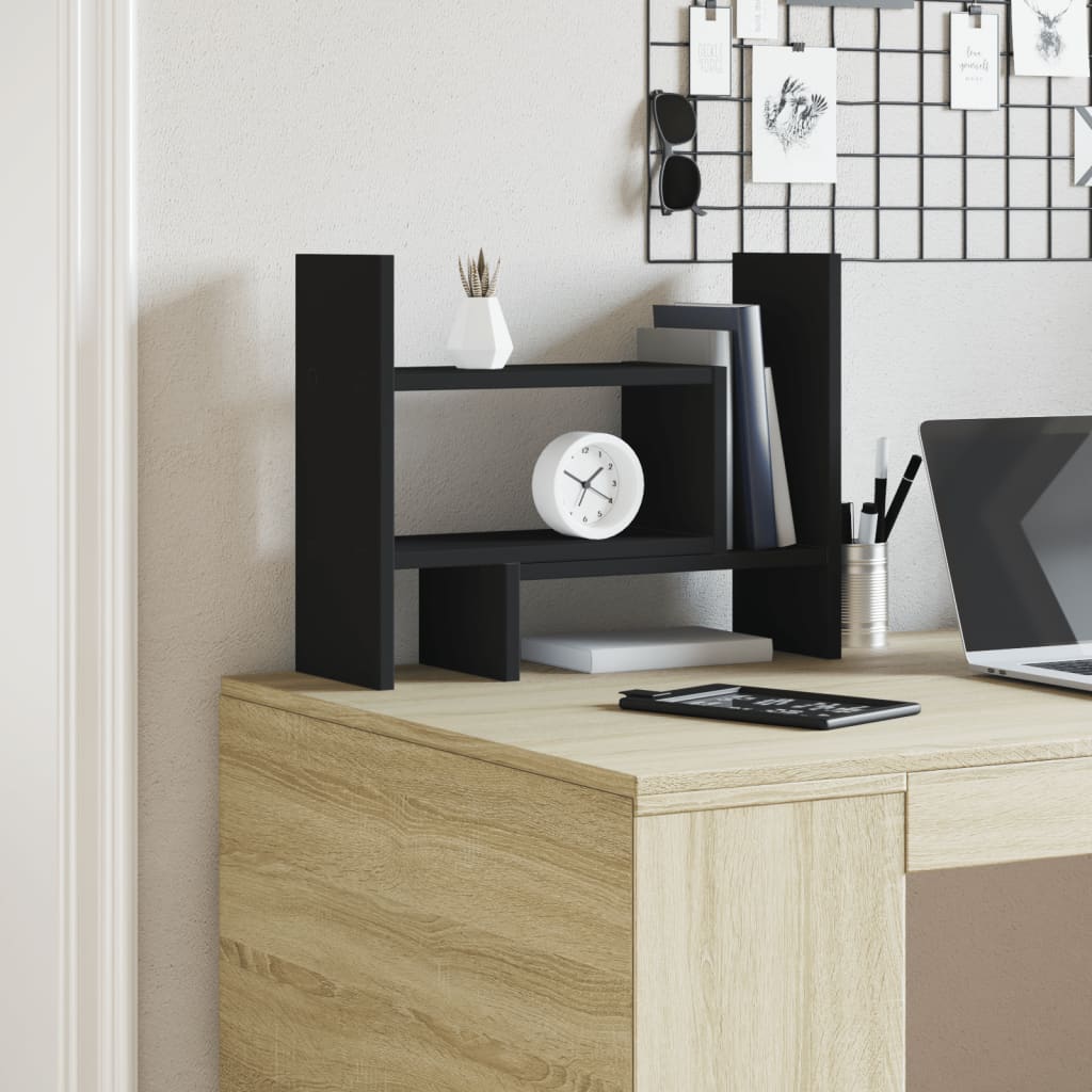 Vidaxl bureau-organizer 38,5x17x39 cm bewerkt hout zwart