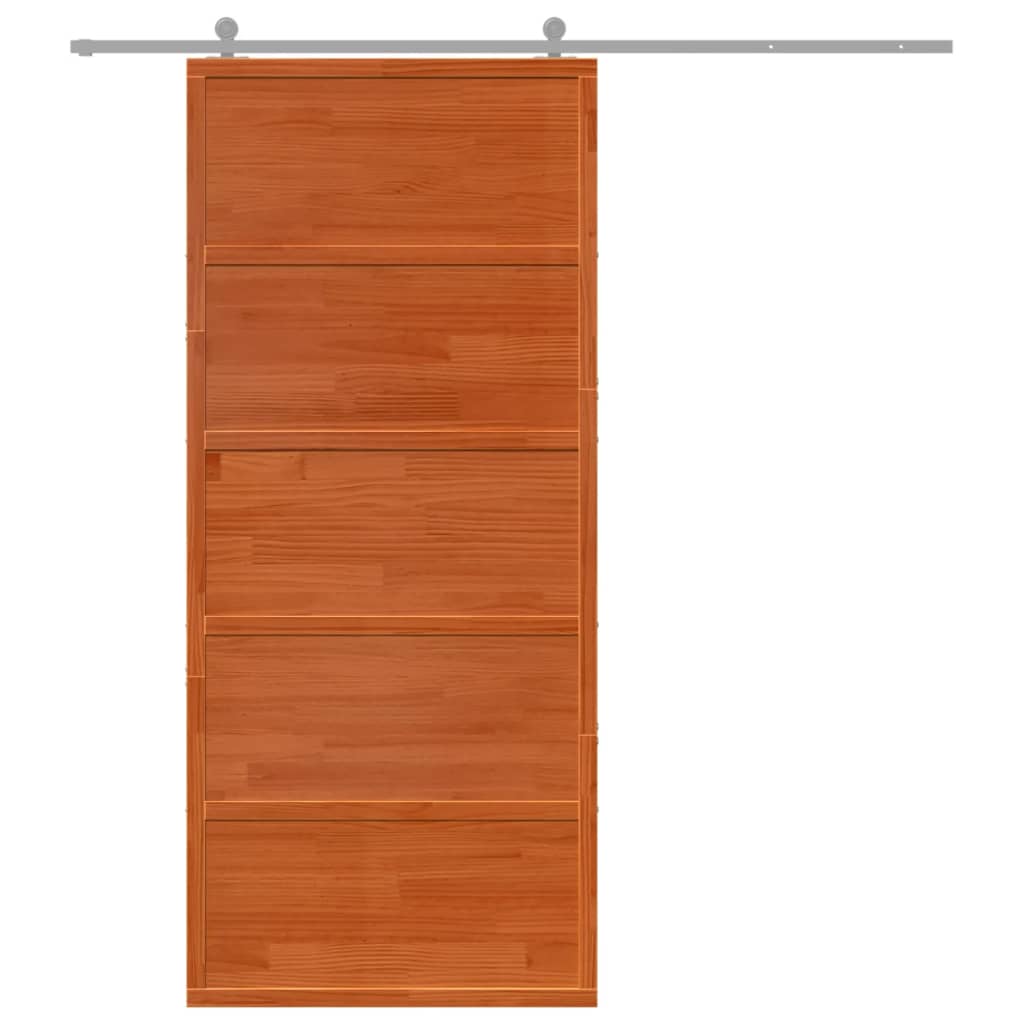 Vidaxl schuifdeur 90x208 cm massief groenenhout wasbruin