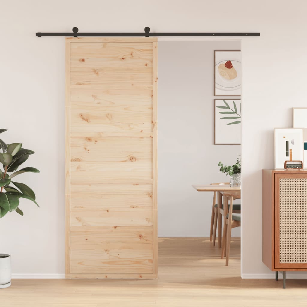 Vidaxl schuifdeur 80x208 cm massief groenhout
