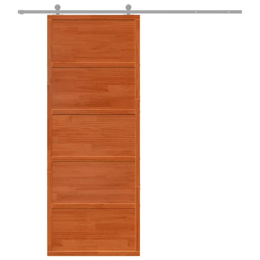 Vidaxl schuifdeur 80x208 cm massief groenenhout wasbruin