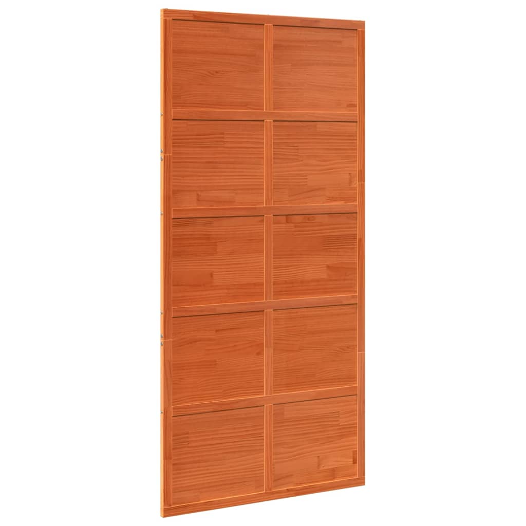 Vidaxl schuifdeur 100x208 cm massief groenenhout wasbruin