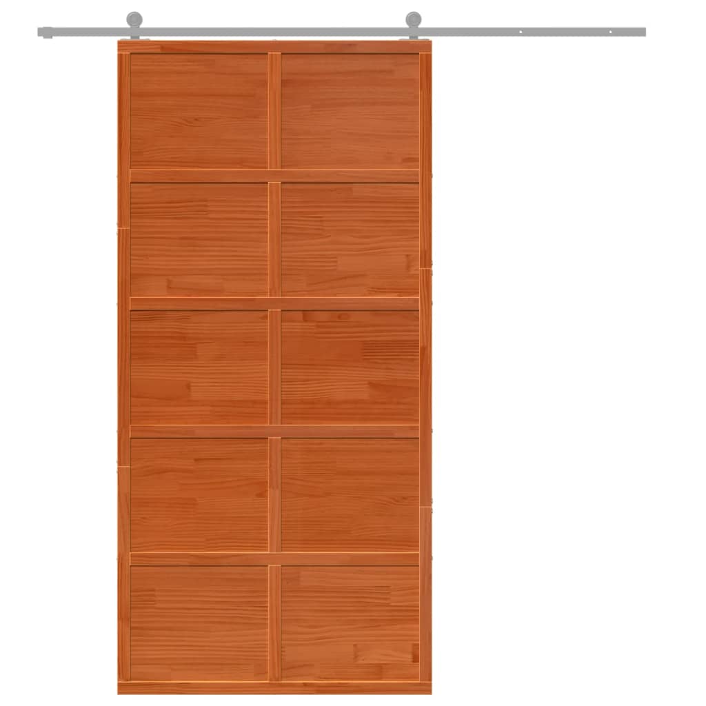 Vidaxl schuifdeur 100x208 cm massief groenenhout wasbruin