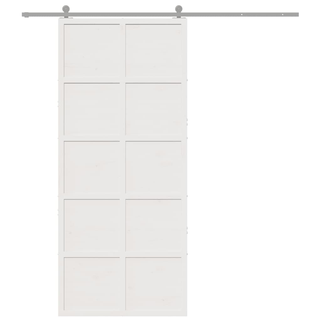 Vidaxl schuifdeur 90x208 cm massief groenhout wit