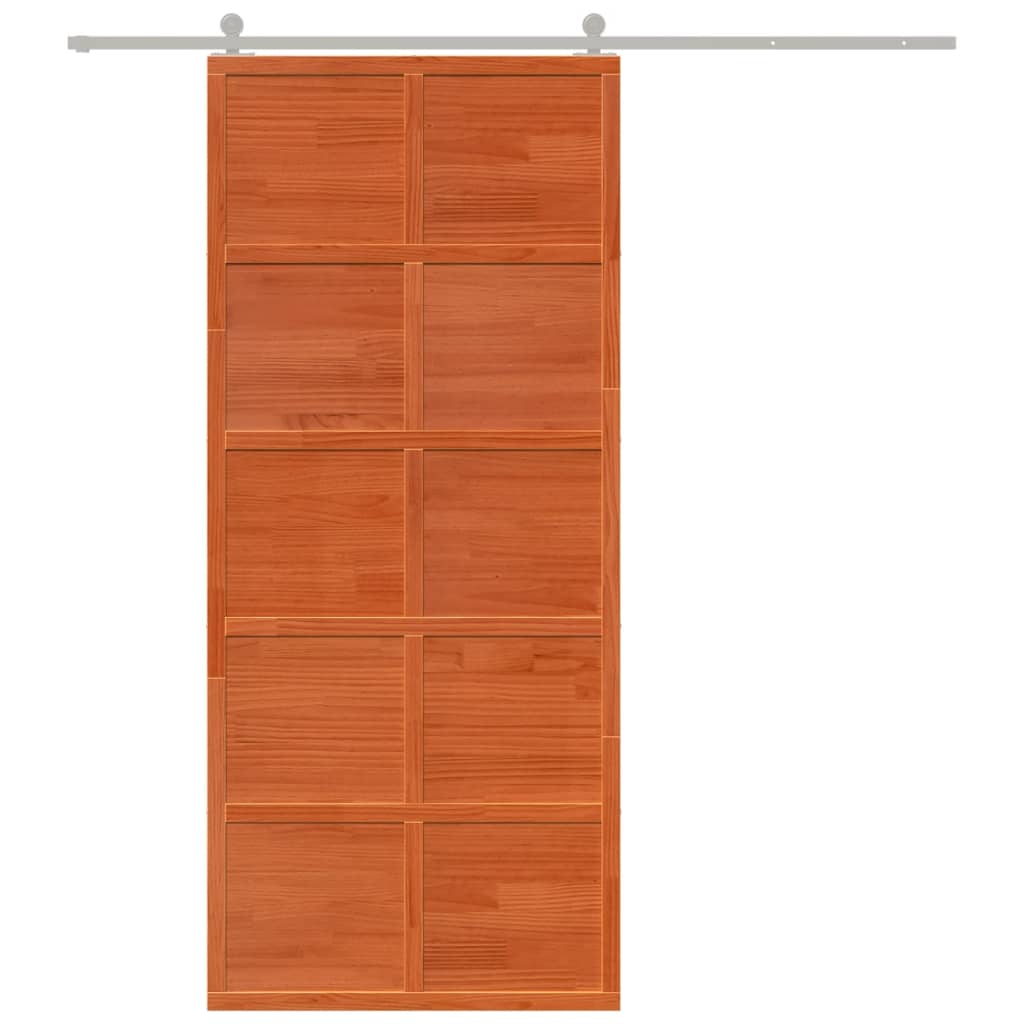 Vidaxl schuifdeur 90x208 cm massief groenenhout wasbruin