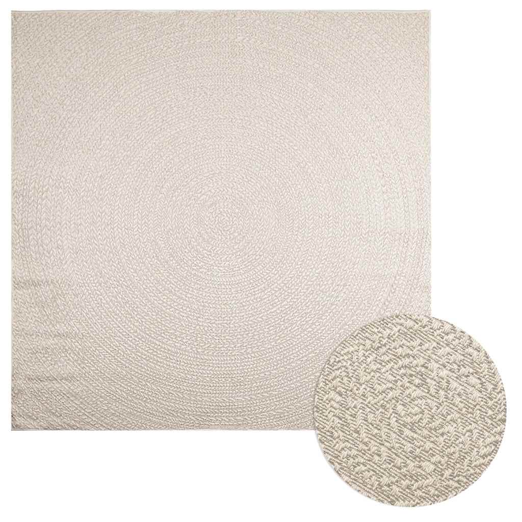 VidaXL Vloerkleed ZIZUR room binnen en buiten 240x240 cm jute look